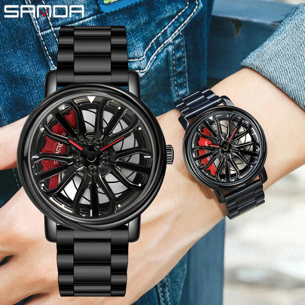 SANDA-Montre 3D à Quartz Pour Homme couleur noir BRA