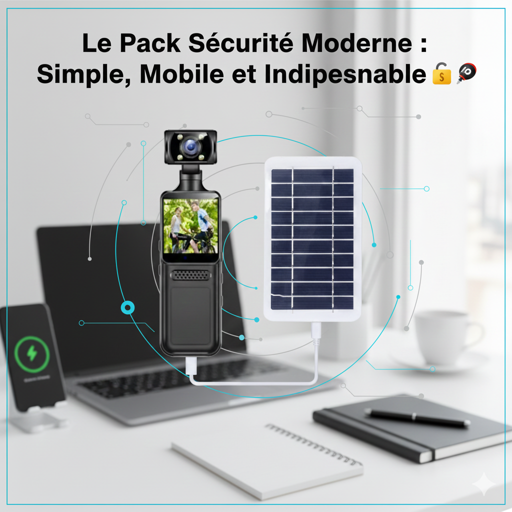 Pack sécurité Caméra 4G + Panneau Solaire Gabon