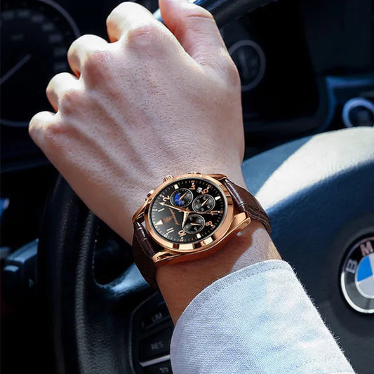 -VENTE FLASH- Montre suisse en cuir imperméable CMR