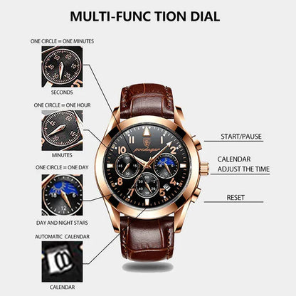 -VENTE FLASH- Montre suisse en cuir imperméable CMR