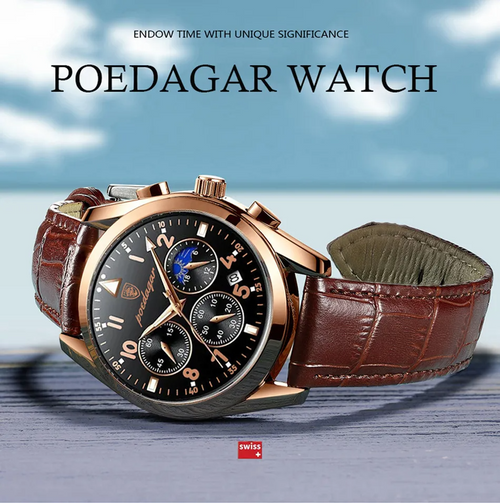 -VENTE FLASH- Montre suisse en cuir imperméable CMR