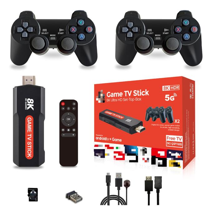 Console de jeux vidéo rétro avec manette sans fil, stockage 64G, 30000 jeux intégrés
